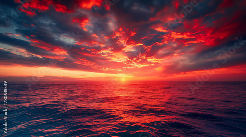 Sunset isolation background, Sunset on the beach, Illustration. © AI-Stocks