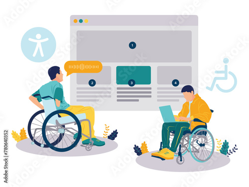 Disabled Man use Assistive Technology