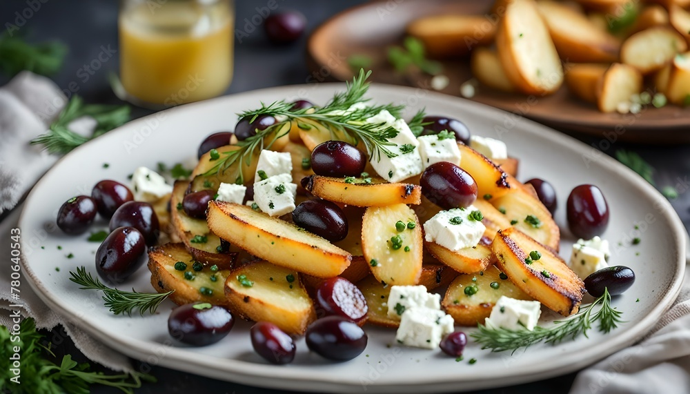 Greek fried potatoes with feta cheese, kalamata olives, parsley and dill
Greek fried potatoes with feta cheese, kalamata olives, parsley and dill
