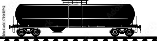 Iconic silhouette of a tanker railcar, relevant for themes of industrial transport, chemicals, and fuels.