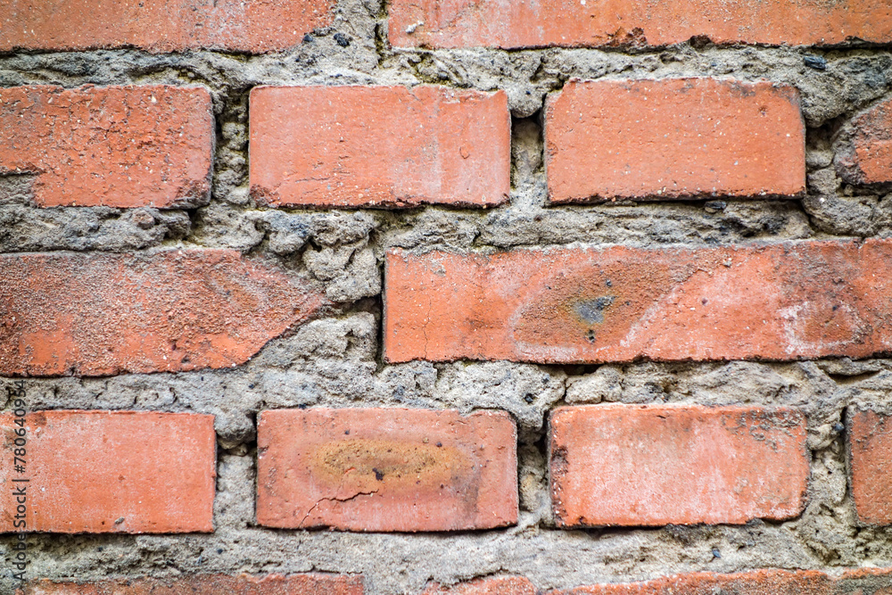 The texture of old-fashioned brick walls, bricks, cement The texture of old-fashioned brick walls, bricks, cement