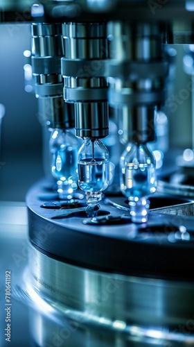 Wallpaper Mural Developing new vaccines in a modern lab, bright clinical light, close perspective, medical breakthrough Torontodigital.ca