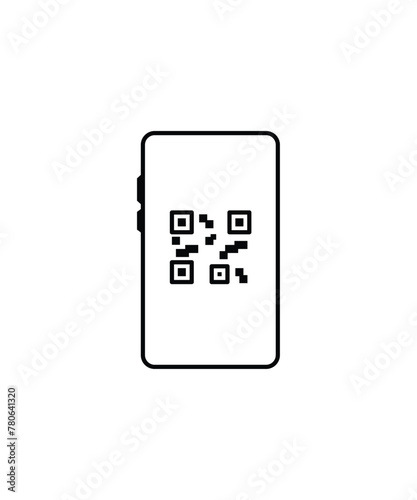 mobile with QR code scan icon, vector best flat icon.