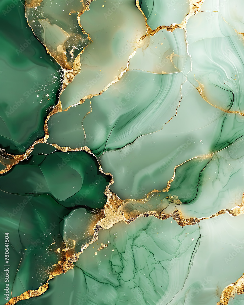 Abstract Sage Green Marble Texture Background Stock Illustration