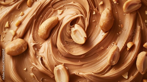 Peanut butter photo background with copy space, peanuts