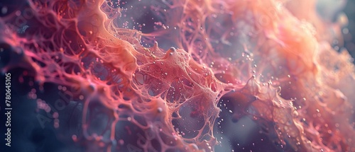 An abstract visualization of the narrowing and inflammation of the airways in asthma ,super realistic,soft shadowns photo