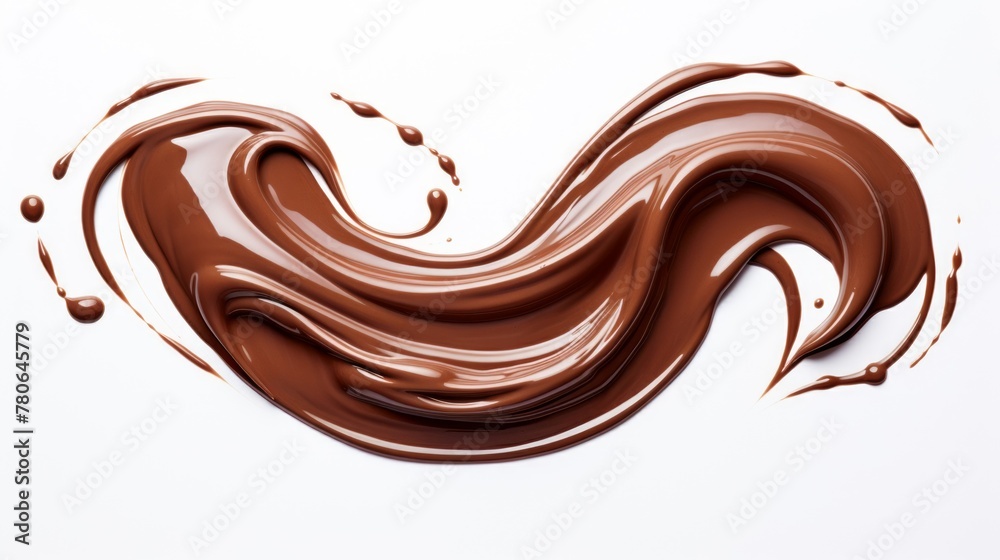 Hot melted chocolate swirl isolated on a white background Hot melted chocolate swirl isolated on a white background