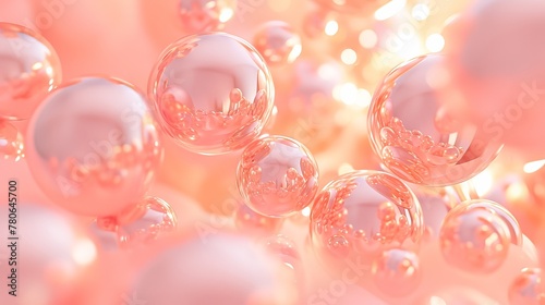 Abstract background with pink shiny balls.