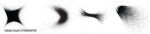 Distressed gradient shape . Shade of sphere . Noise destroyed circle . Trendy grainy shadow . Graph print texture .Spray effect .Grunge texture . Distressed element .Vector rounded ball shadow 