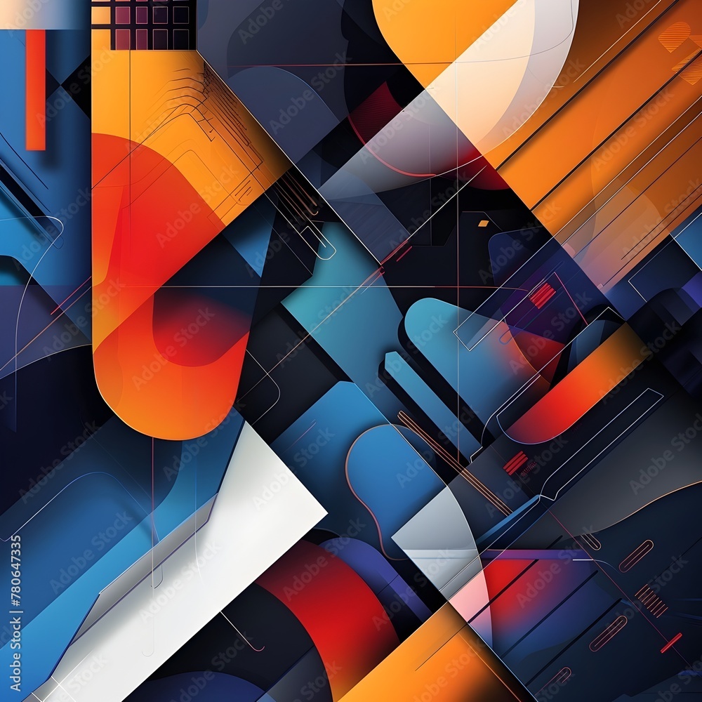Dynamic Abstract Composition Portraying Innovation and Creativity in the Business World