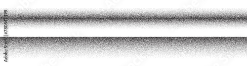 Noise gradient strip. Grain gradation line. Dot pattern texture. Grunge sand dust.