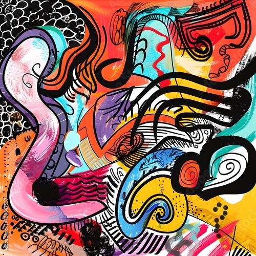 Energetic Doodle Dynamics:Spontaneous Shapes and Diverse Textures for a Lively Presentation 16:9