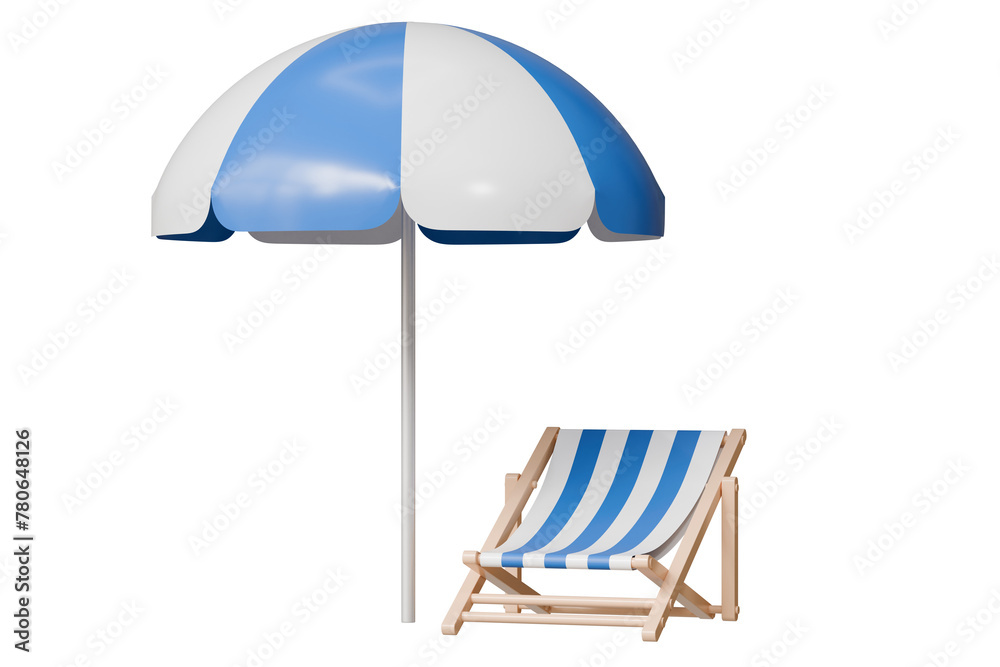 3d Beach chair and Umbrella icon. Summer tropical on a sunny day. Summer vacation concept, Time to travel concept. Minimal 3d Realistic Beach Umbrella icon creative design. 3d rendering illustration. 3d Beach chair and Umbrella icon. Summer tropical on a sunny day. Summer vacation concept, Time to travel concept. Minimal 3d Realistic Beach Umbrella icon creative design. 3d rendering illustration.