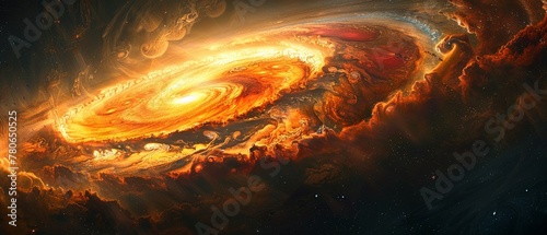 A gas giant with swirling bands of colorful clouds and a giant storm known as the Great Red Spot ,super realistic,soft shadown