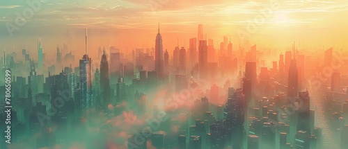 Imagine a futuristic ecofriendly cityscape rendered in a threedimensional format ,super realistic,soft shadown photo