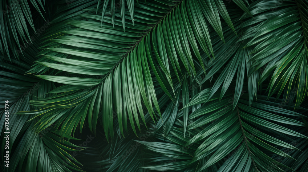 Palm tree leaves background, photo shot