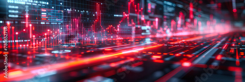 Urban Investment  The Future of Finance and Growth Visualized Through Digital Charts Over a Citys Nighttime Skyline