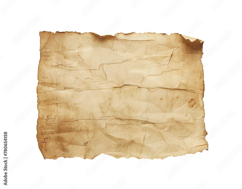 Old texture paper scroll ancient papyrus isolated on background