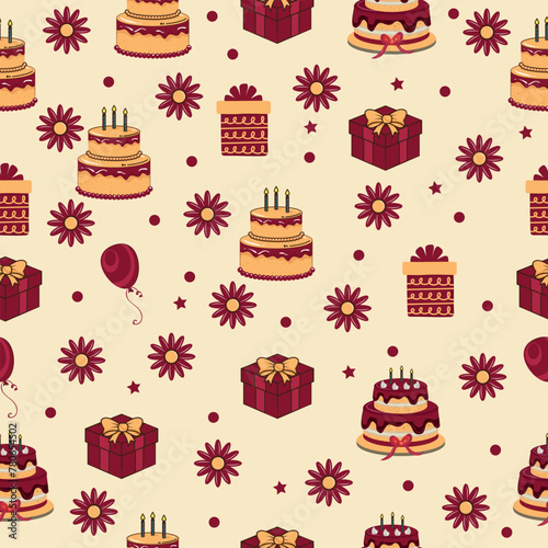 Seamless birthday pattern design