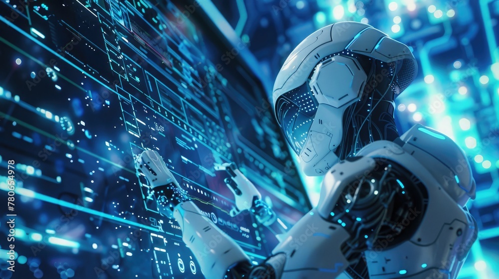 Computer programming wallpaper, computer programming images, A Robot programming on a computer screen, a futuristic computer scene Computer programming wallpaper, computer programming images, A Robot programming on a computer screen, a futuristic computer scene