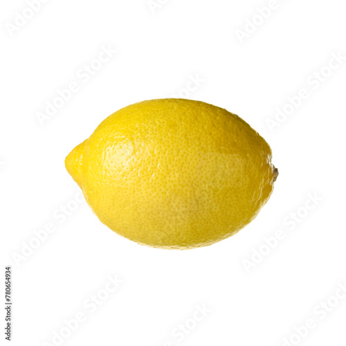One whole ripe lemon isolated on white