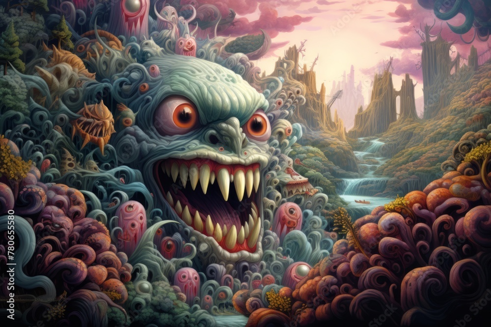 A dreamlike close-up scene of a fantastical world rendered in stunning detail by a skilled illustrator A dreamlike close-up scene of a fantastical world rendered in stunning detail by a skilled illustrator