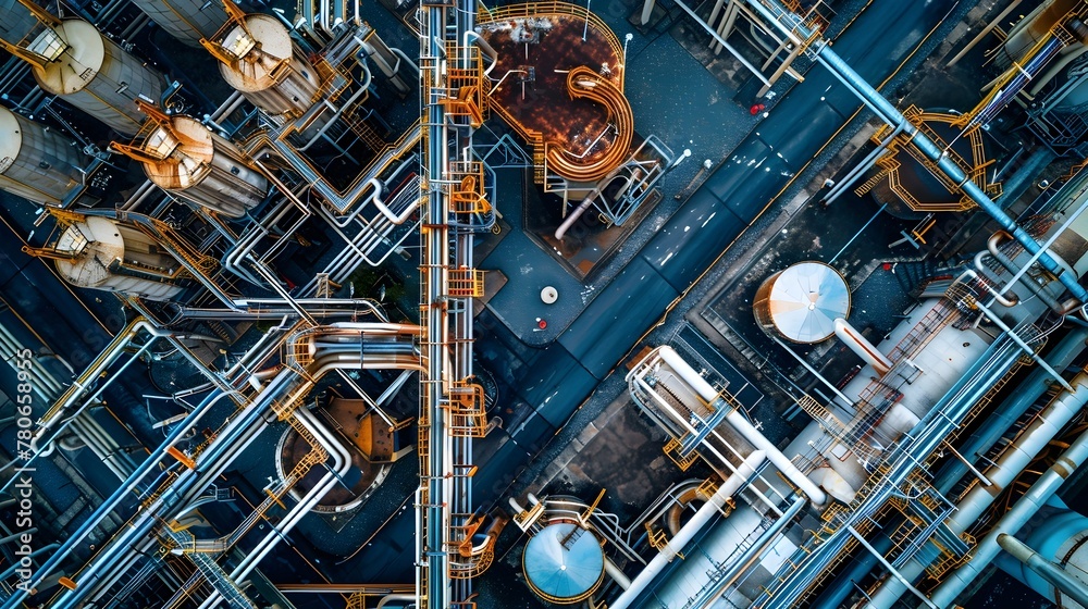 Sprawling Pharmaceutical Factory with Intricate Production Line Aerial View Sprawling Pharmaceutical Factory with Intricate Production Line Aerial View