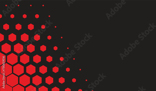 Abstract background with red hexagons, minimalistic sports background design.