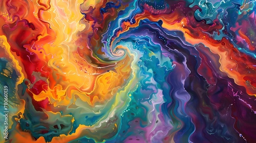 Vibrant Abstract Colorful Paint Swirl Vivid Modern Design and Artistic Expression