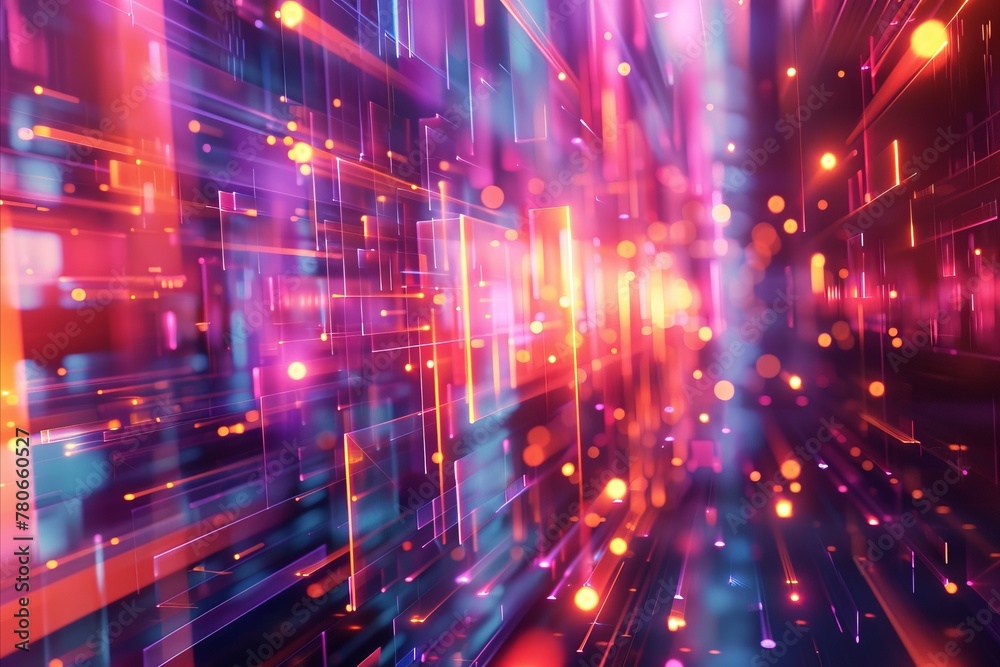 An abstract hologram-inspired background that dazzles with optical effects, offering a visual sense of depth and futuristic technology