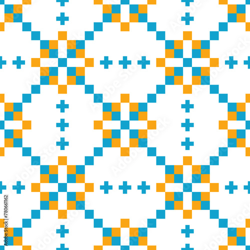 Ethnic seamless design.Geometric folklore ornament. Pixel pattern.Tribal ethnic vector texture. Seamless tribal embroidery. Scandinavian folk pattern for texture, fabric, clothing,wrapping,print deco.