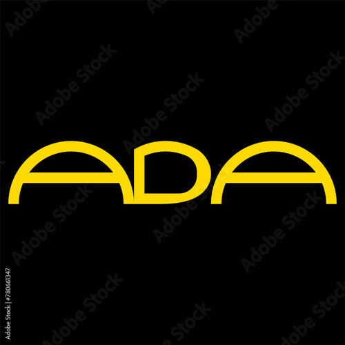 ADA initial custom letter logo design.