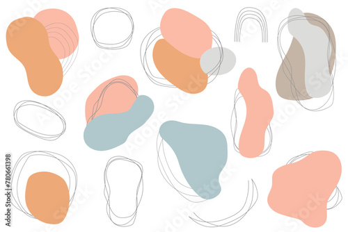Blob shape organic in boho style. Collection from abstract modern forms and lines Basic stains geometric, isolated elements