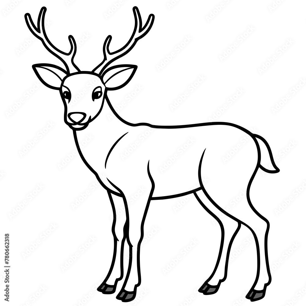 Deer vector illustration style. with line art. Deer vector illustration style. with line art.