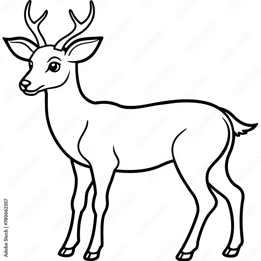 Obraz premium Deer vector illustration style. with line art.