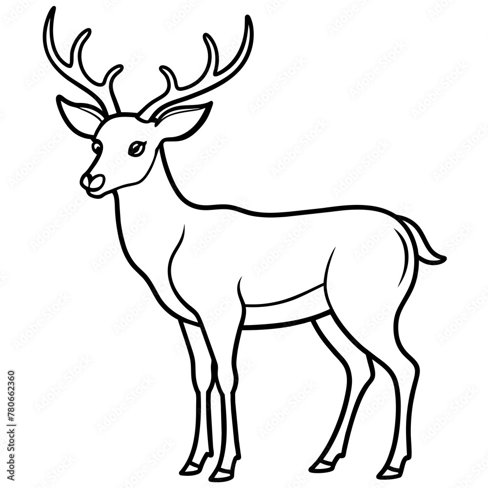 Deer vector illustration style. with line art. Deer vector illustration style. with line art.