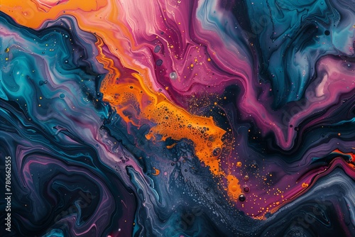 An abstract fluid art backdrop, with vibrant hues blending and swirling, capturing the essence of natural movement