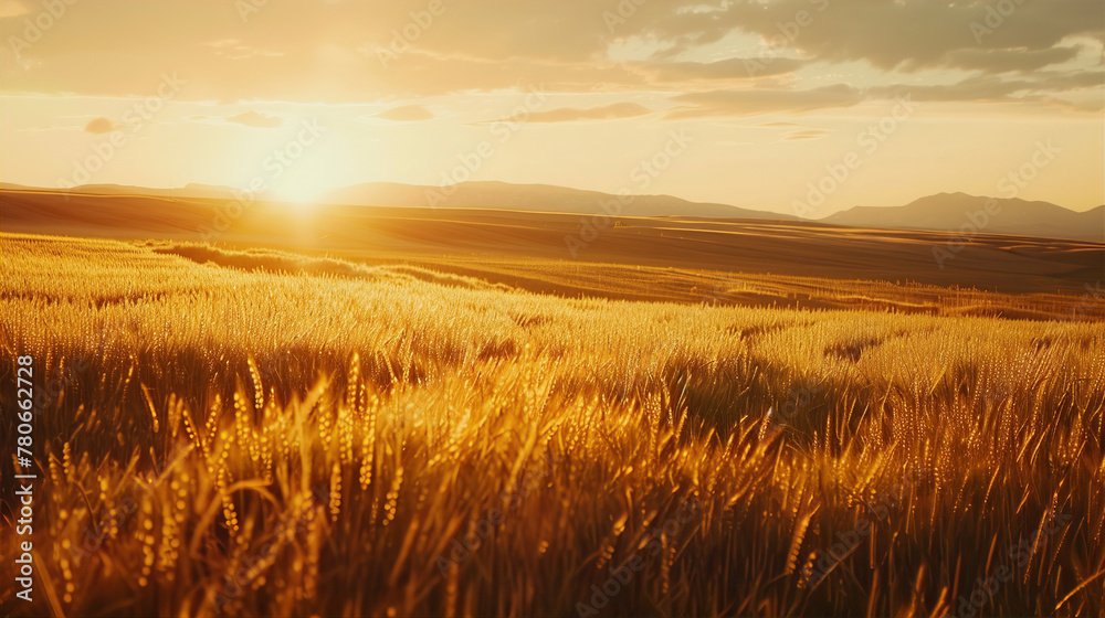 Harvest Glow: Wheat Under the Golden Hour