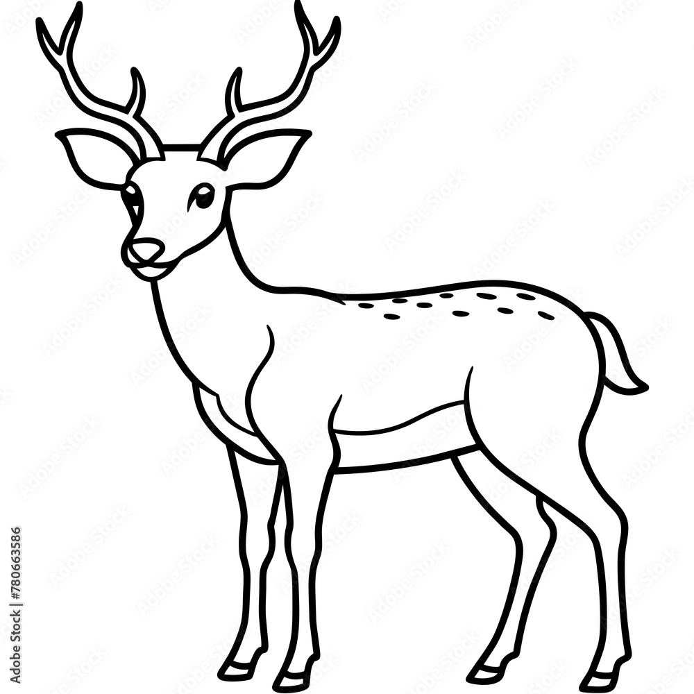       Deer  vector illustration style.
