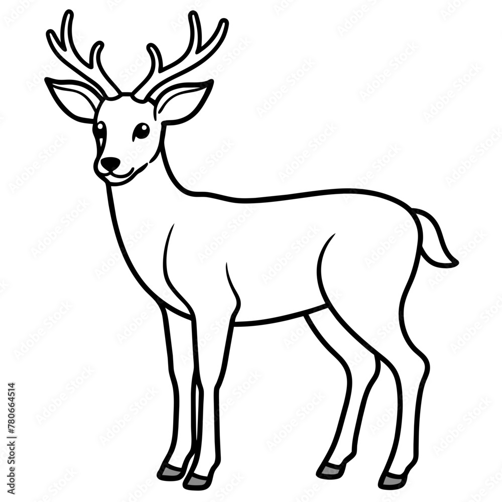 Obraz premium Deer vector illustration style. 