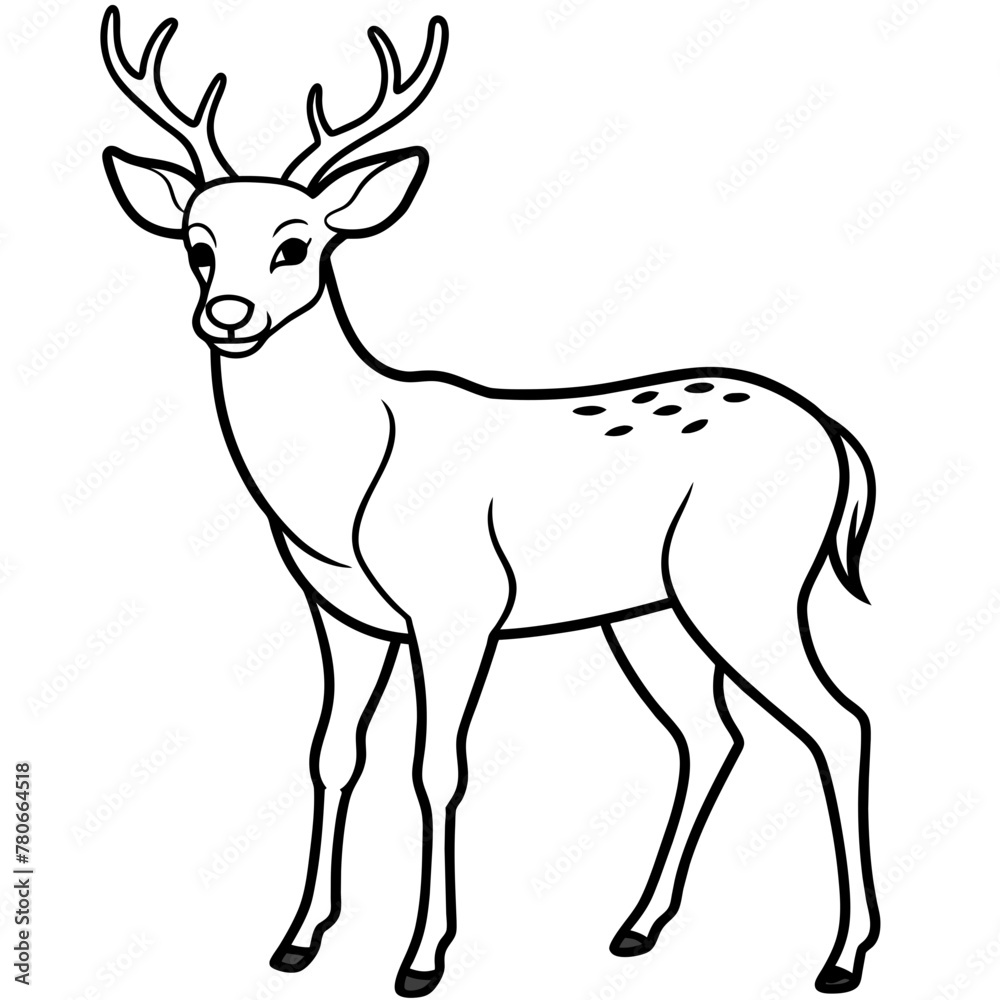 Fototapeta premium Deer vector illustration style. 