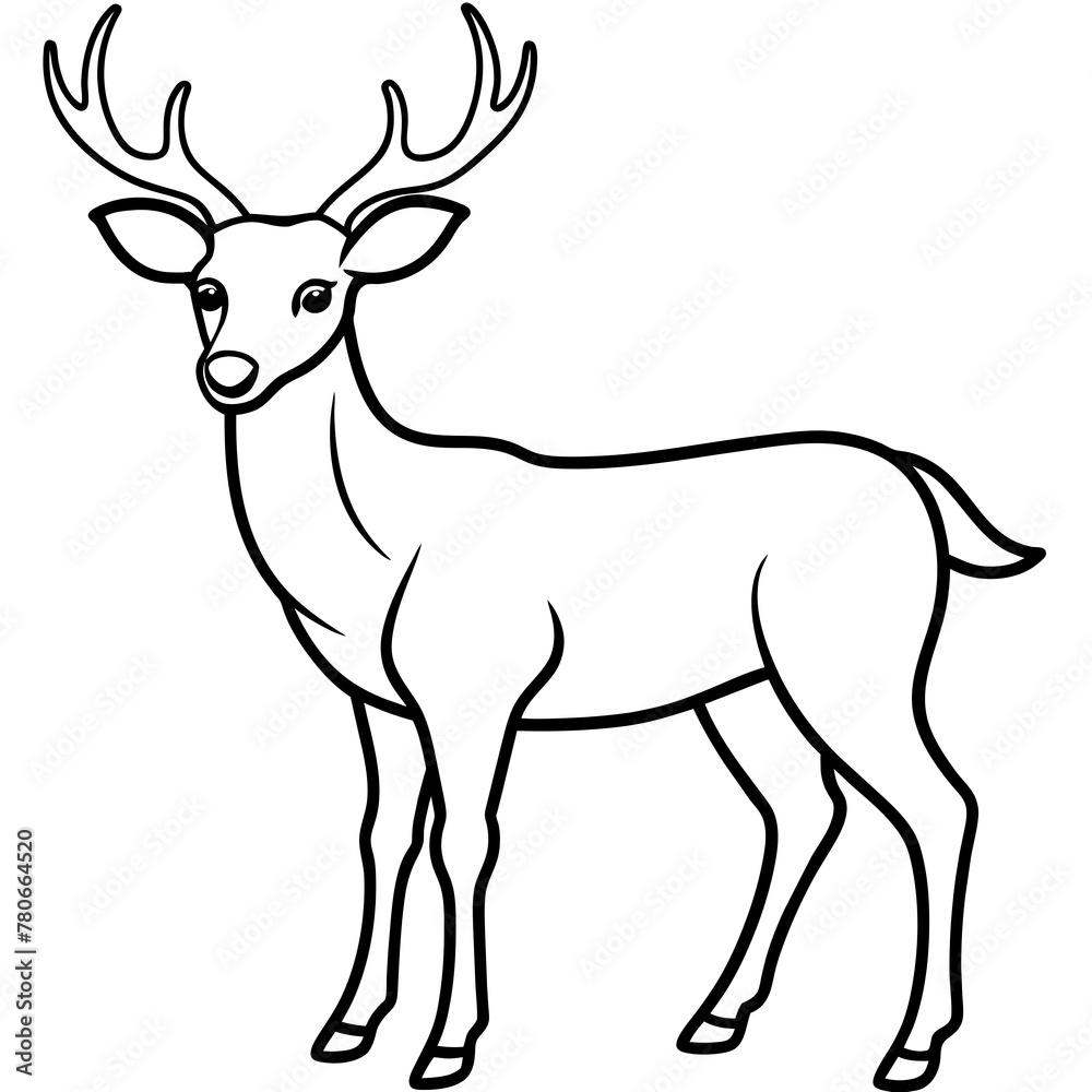 Fototapeta premium Deer vector illustration style. 