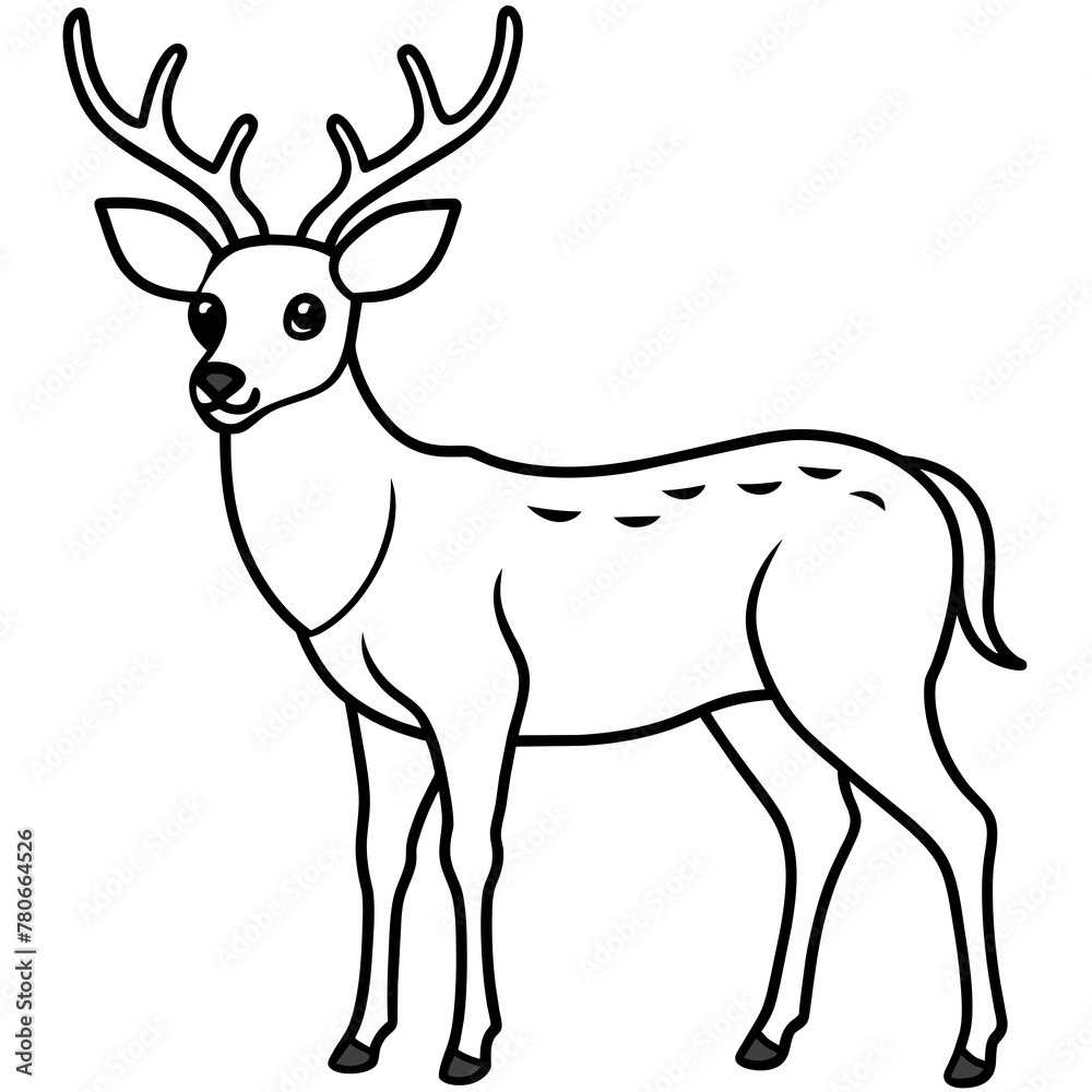 Deer silhouette vector illustration style.
Deer silhouette vector illustration style.