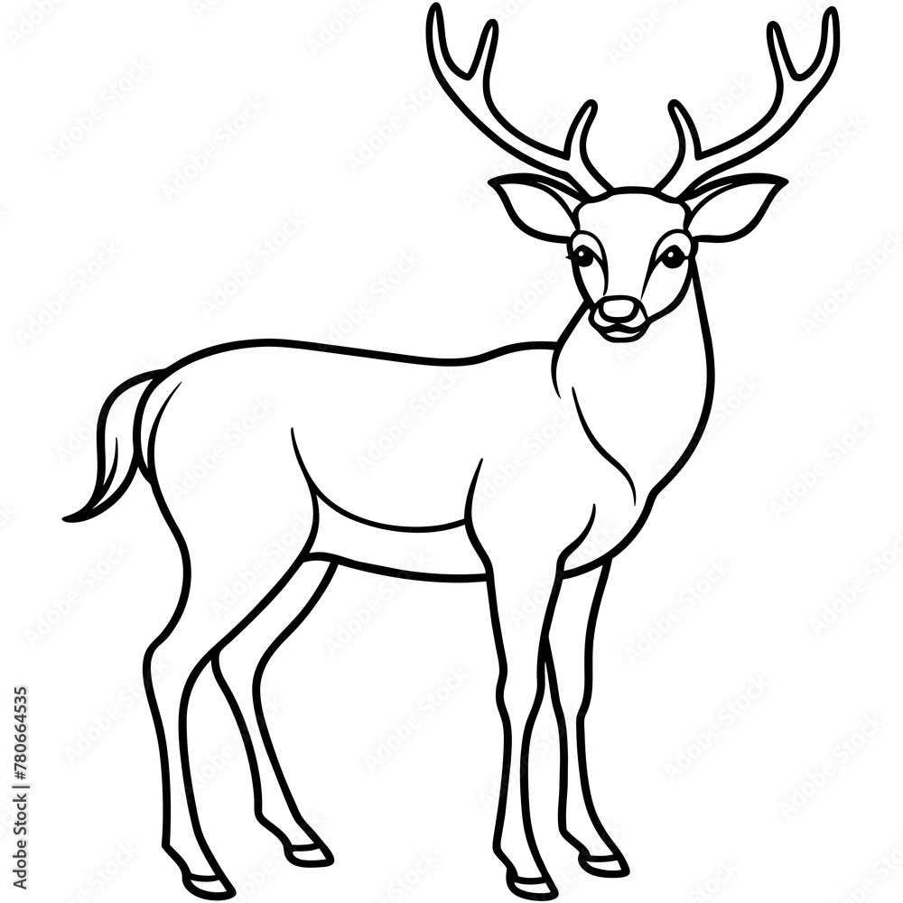 Obraz premium Deer silhouette vector illustration style. 
