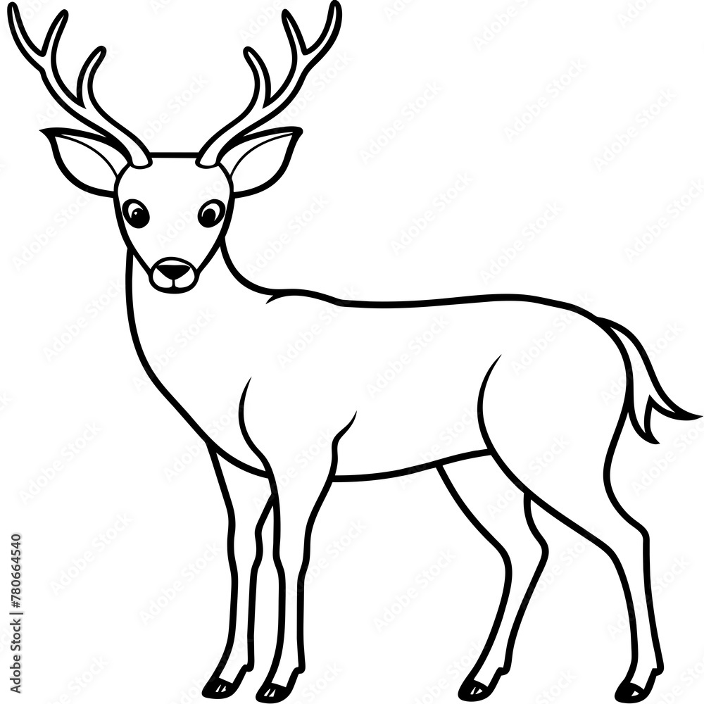 Obraz premium Deer silhouette vector illustration style. 