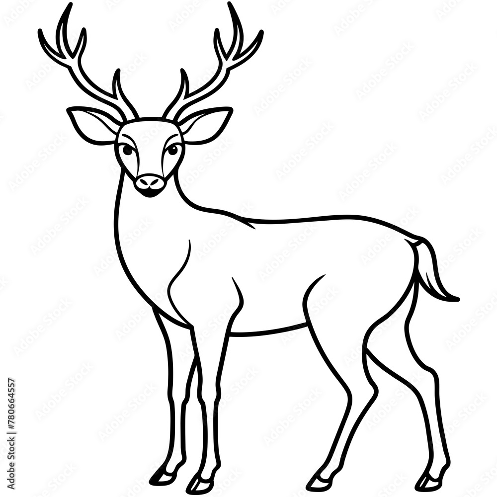 Obraz premium Deer silhouette vector illustration style. 