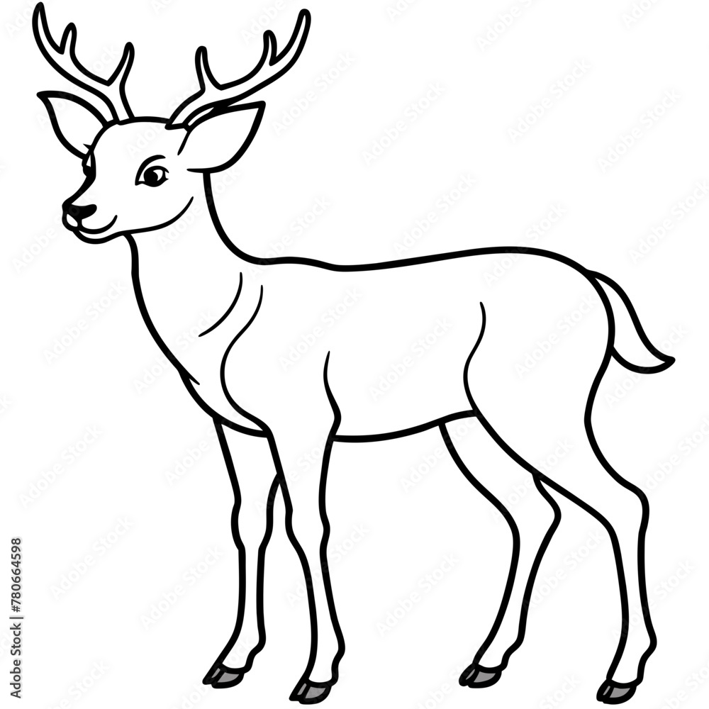       Deer silhouette vector illustration style.
