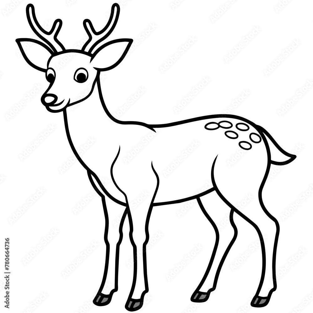 Deer silhouette vector illustration style.
Deer silhouette vector illustration style.
