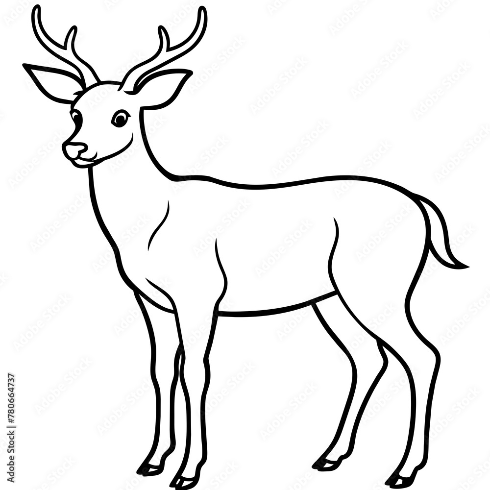 Deer silhouette vector illustration style.
Deer silhouette vector illustration style.