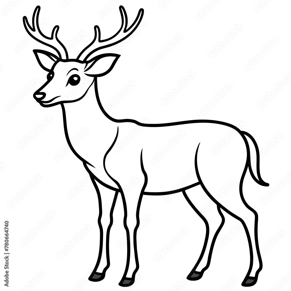 Deer silhouette vector illustration style.
Deer silhouette vector illustration style.